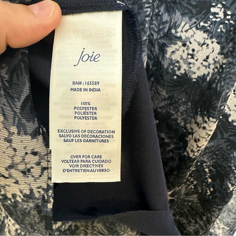 Joie Grey & White Floral Cinch High Neck Dress Size M - Picture 5 of 12